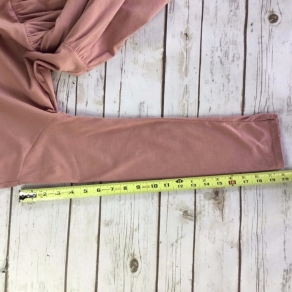 Peach Pink Long Sleeve Peplum Top by Zara Trafaluc - Picture 7 of 8